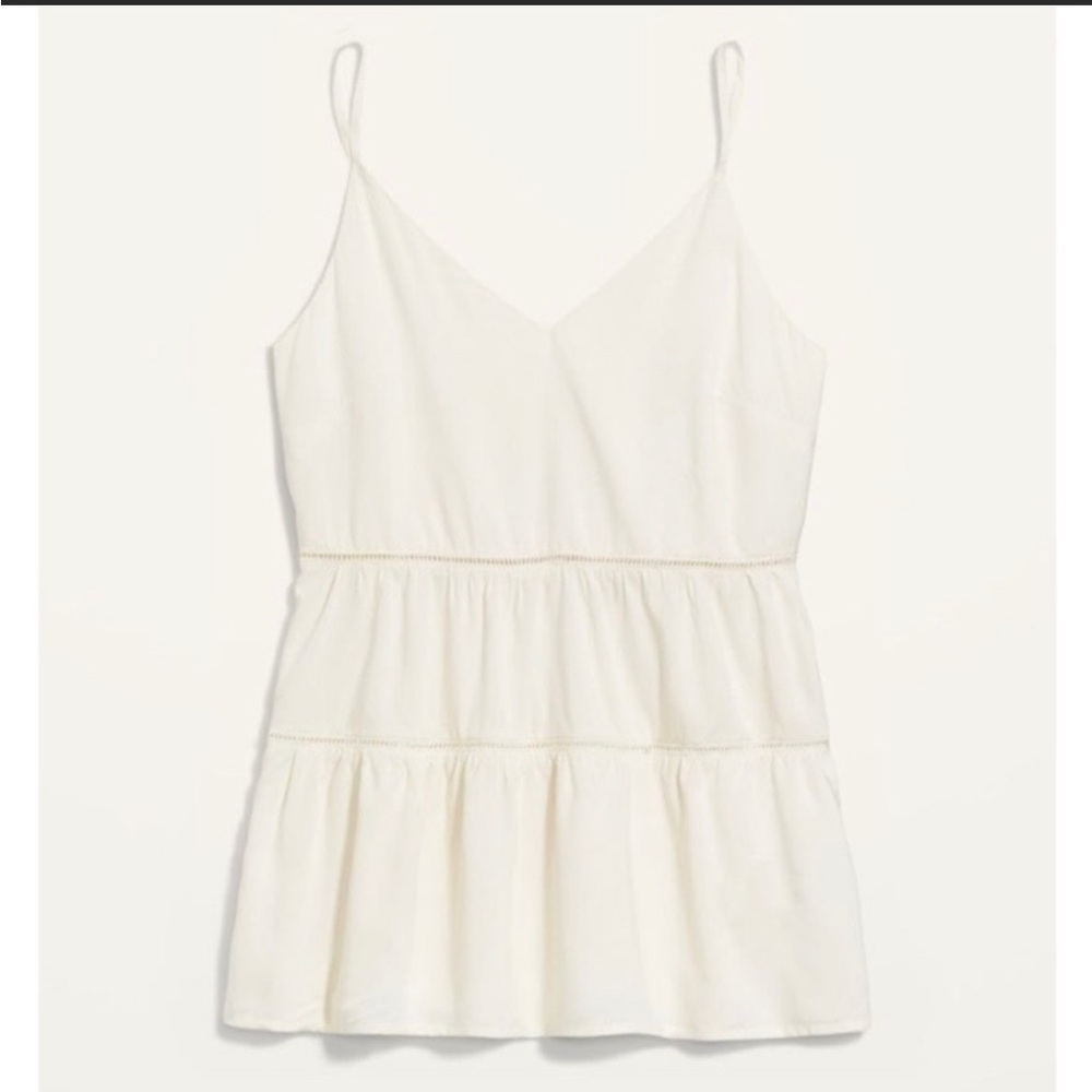 Old Navy Ladder Lace Tiered Cami Top Cream Color